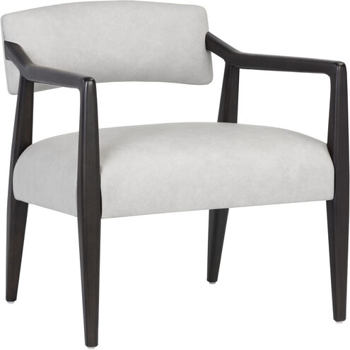 Keagan Saloon Light Grey Leather Lounge Chair